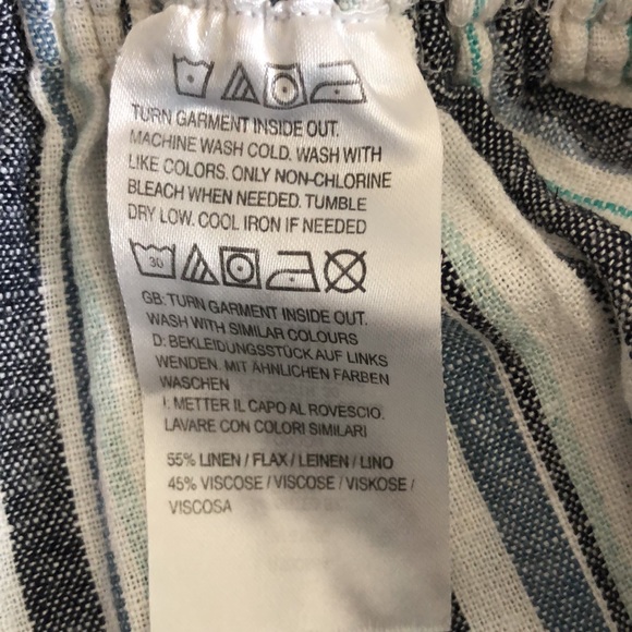 Never worn, linen and viscose blend roll tab, straight leg pants.  Size S - Picture 7 of 7